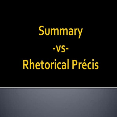 Summary vs precis