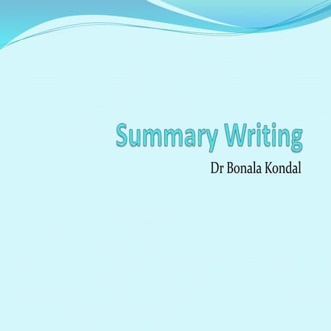 Summary writing