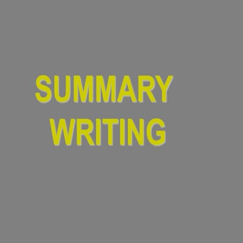 Summary writing