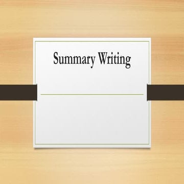 Summary writing | PPT