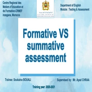 Summative and formative assessment
