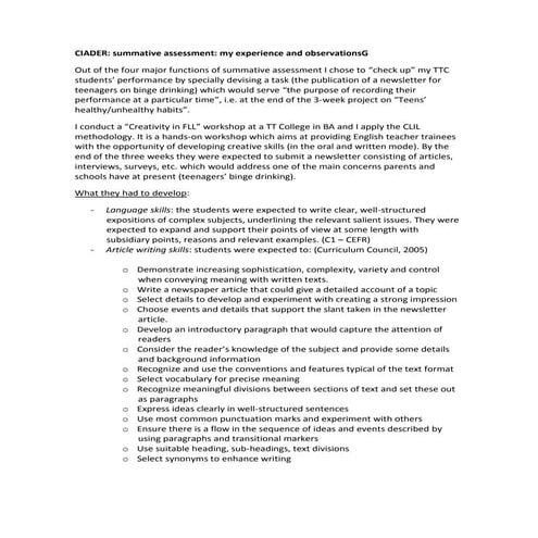 Summative assessment an example | PDF