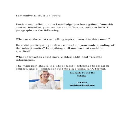 Summative Discussion BoardReview and reflect on the knowledge .docx