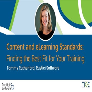 Content and eLearning Standards: Finding the Best Fit for Your-Training