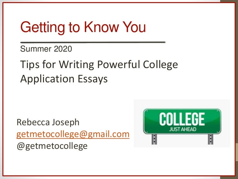 College admissions essay workshop