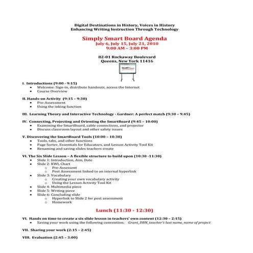 Smart Board Lesson Plan Pptx