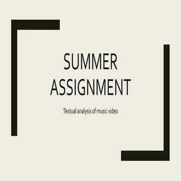 Summer assignment