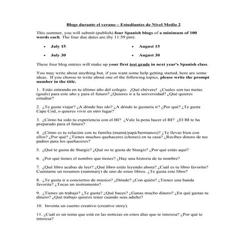 Summer blogging responsibilities   sl2