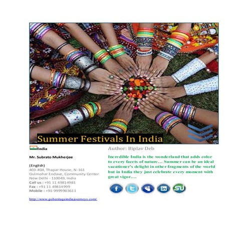 Summer festivals in india | PDF