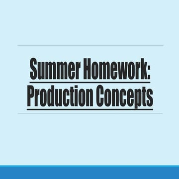 Summer homework