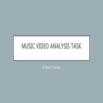 Summer homework media music video analysis task