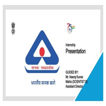 Beraeu of Indian standard SUMMER INTERN_PRESENTATION.pptx
