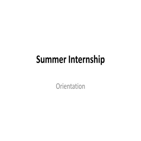 Summer internship