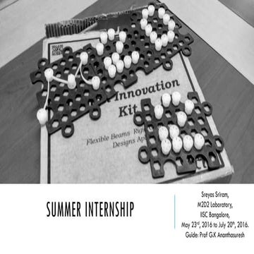 Summer internship @ IISc Bangalore