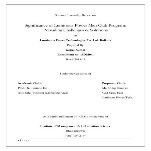 Significance of Luminous Free Hit Programme in Bihar Mkt.