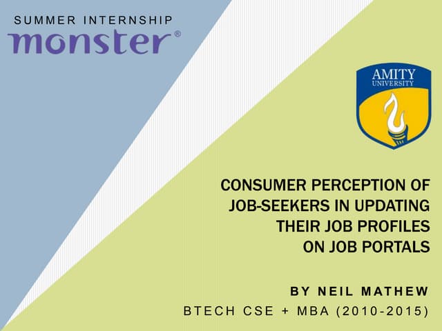 Consumer Perception of Job Seekers in updating their Job Profiles on Job Portals