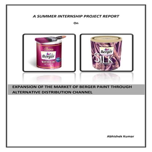 Expansion of the Market of Berger Paints Through Alternative Distribution Cha...
