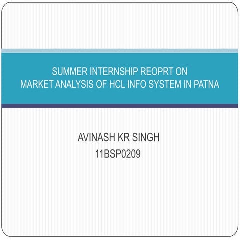 Summer internship reoprt on hcl 