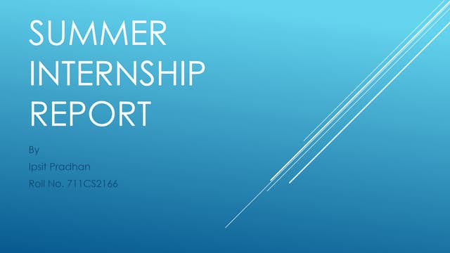 Summer internship report