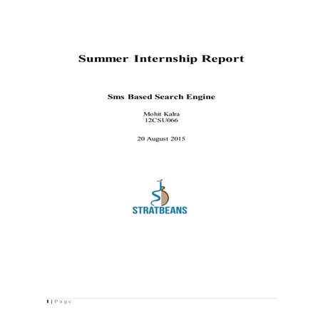 Summer internship report