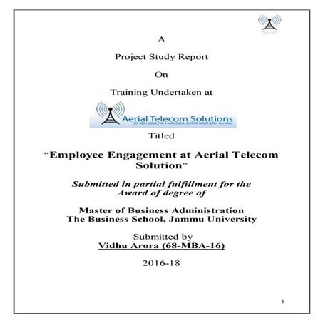 Summer internship report- employee engagement 