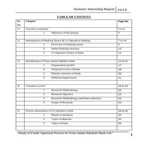 Summer internship report 2012