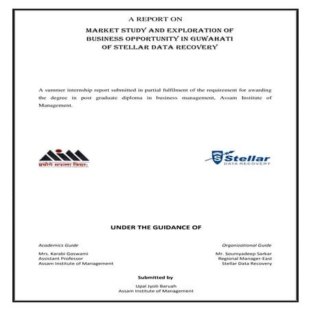 Summer Internship Report of Stellar Data Recovery