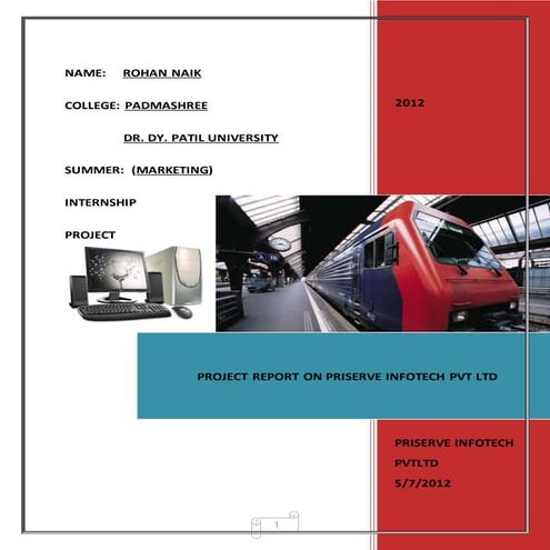 Project Report on Priserve Infotech Pvt.Ltd.