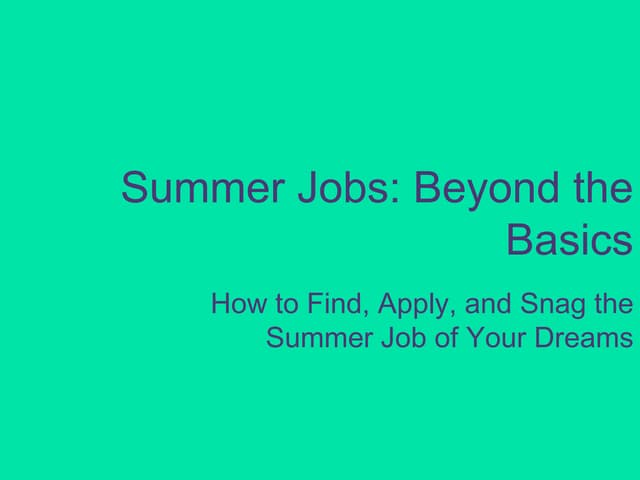 Summer jobweb