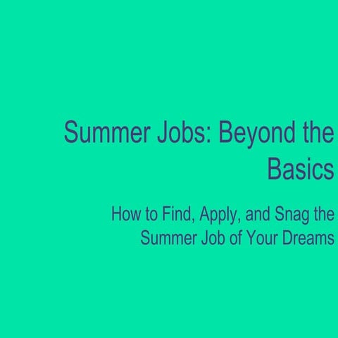 Summer jobweb