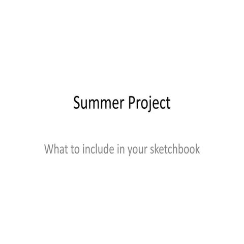 Summer Project brief