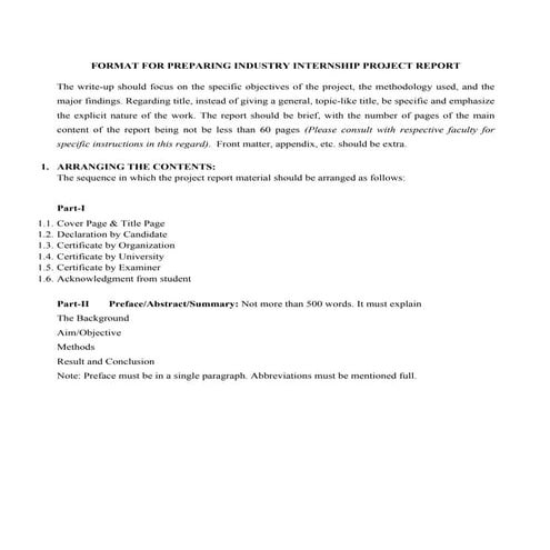 Summer Project Format Kalinga management project