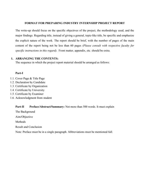 Summer Project Format Kalinga management project
