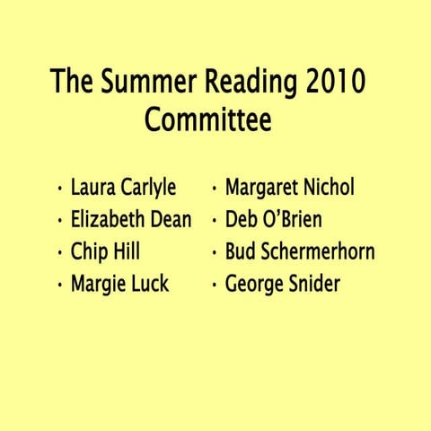 Summer reading 2010