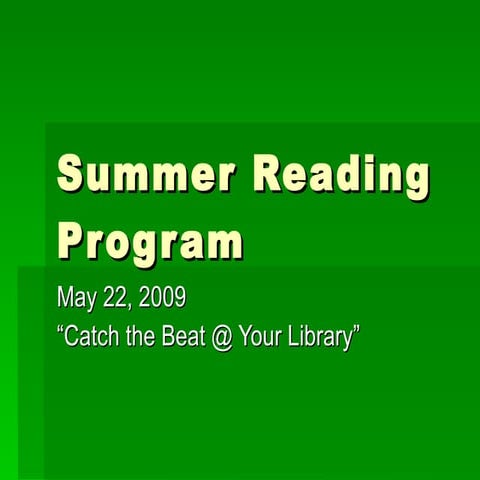 Summer Reading Program 5 22 09