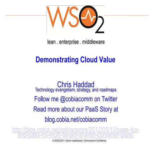 Summer School - Demonstrating Cloud Value  