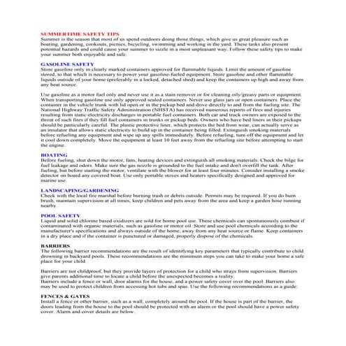 Summertime safety tips