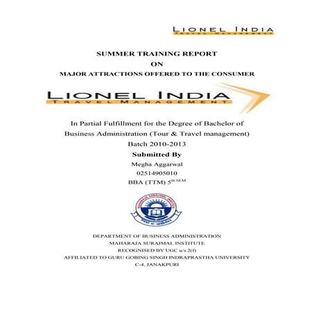 Summer traing report