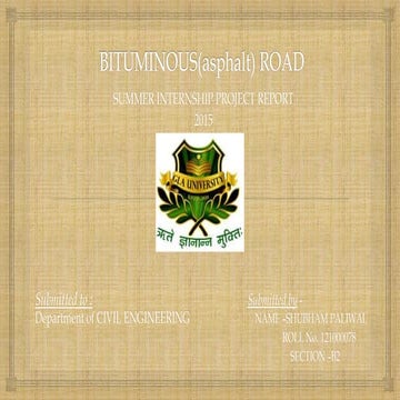 BITUMINOUS ROAD PPT
