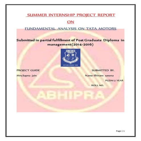 Summer training project