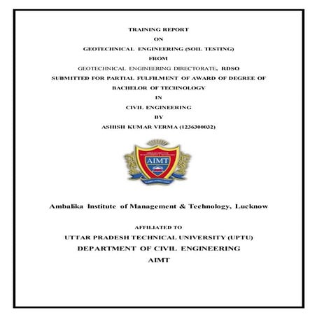 Summer training report on soil testing experiments