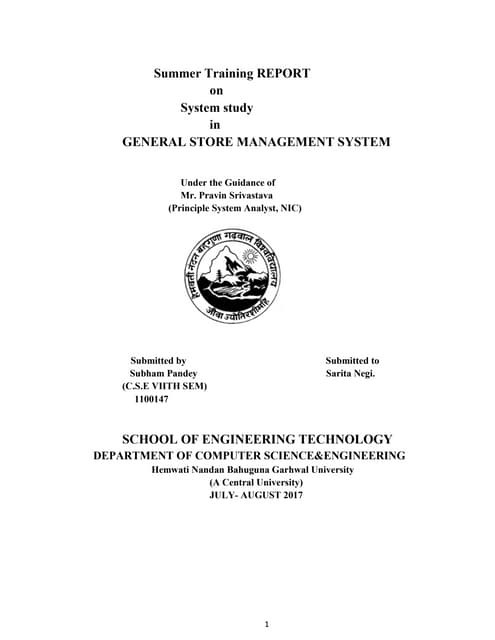 Summer training report on system study in nic 