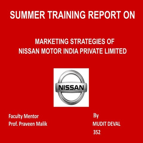 marketing strategies of nissan motor india pvt ltd