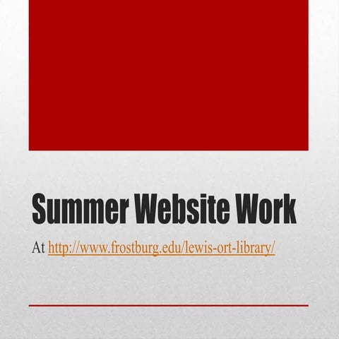 Summer website work