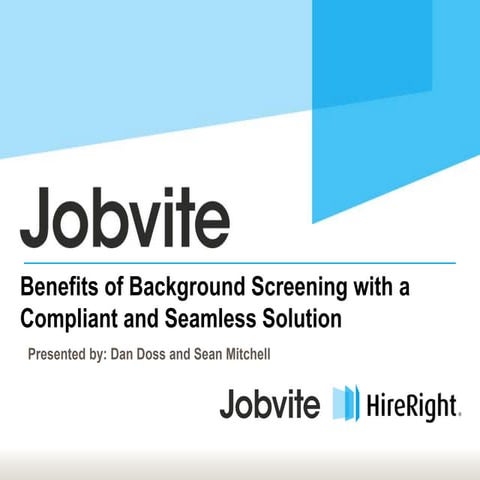 Summit14 S2: Background Screening Integration - Tenable & HireRight