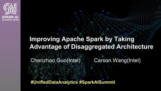 Improving Apache Spark by Taking Advantage of Disaggregated Architecture