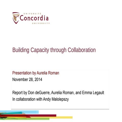Building Capacity though Collaboration