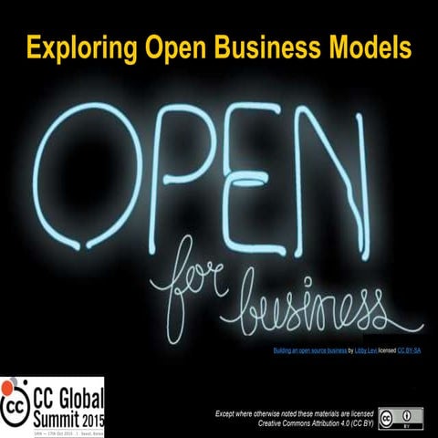 Creative Commons Global Summit 2015 - Open Business Models book and Business Toolkit