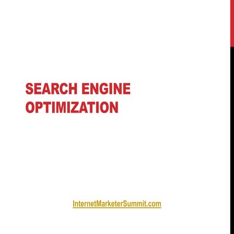 Search Engine Optimization Tutorial from Internet Marketing Summit 1st Annual...