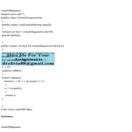 sumOfSquaresimport java.util.;public class Arraylistoperation.pdf
